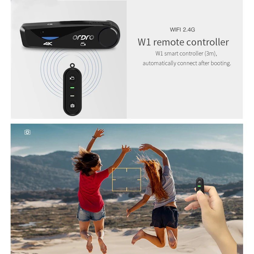 Портативная видеокамера 4K Цифровая для блогера Ordro EP6 FPV POV s с дистанционным