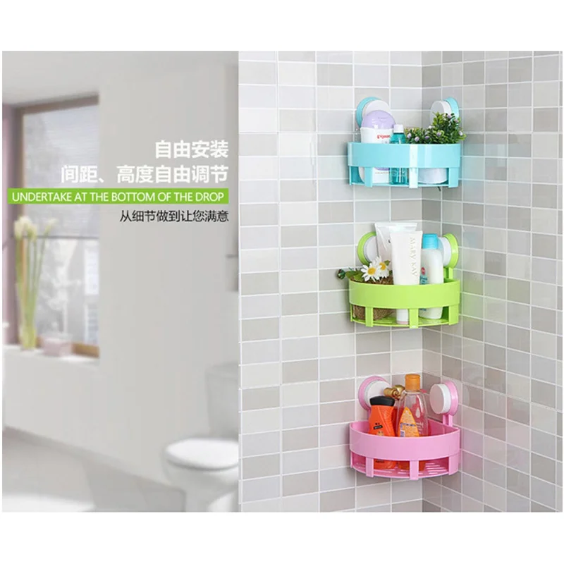 Ванная комната угловая сильной вакуумной присоски угловой слив Полка Стеллаж