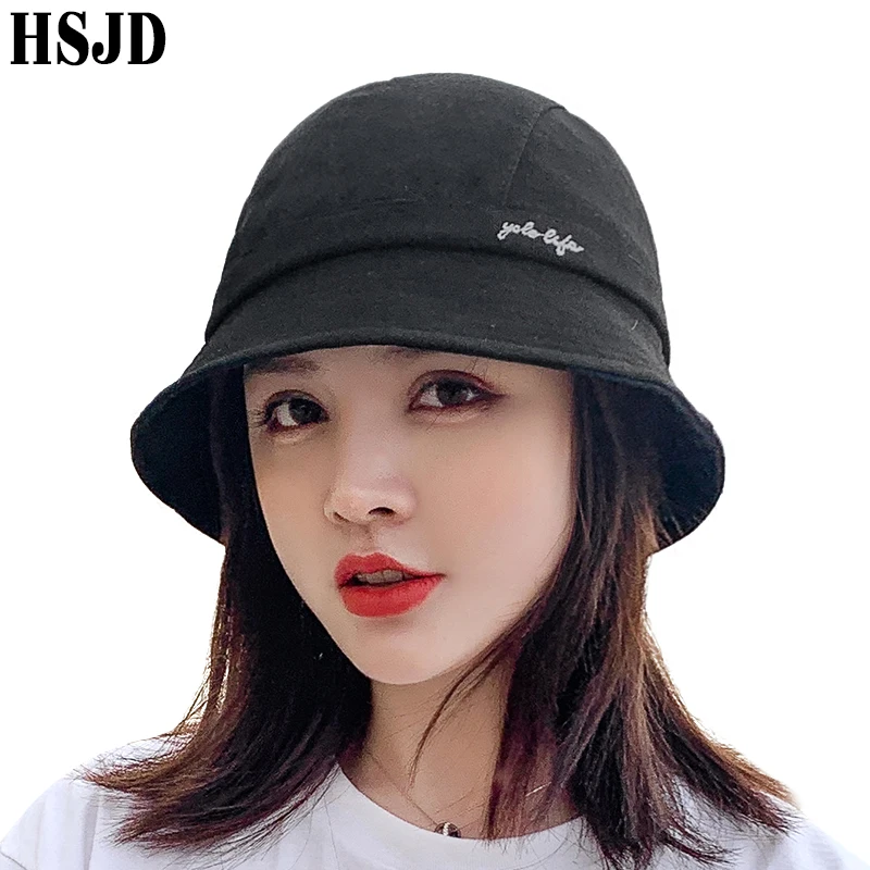 

2020 New Wide Brim Foldable Dome Top Sun Bucket Hat Summer Hats For Women Fashion Letter Anti-UV Beach Sun Cap Female Bonnet