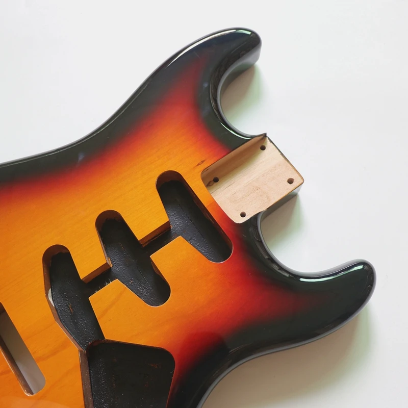 Продажа Sunburst цвет 2 шт. ольдер ST корпус гитары SSS high golss готовая для изготовления