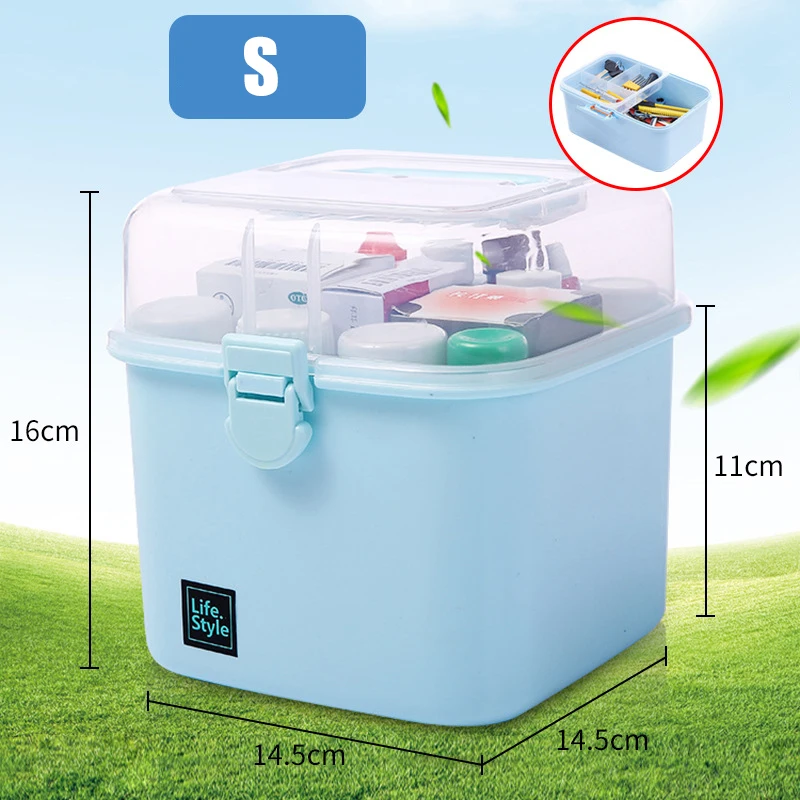 

Wholesale Portable Multi-Functional First Aid Kit Plastic Pill Storage Cabinet Family Emergency Kit Box ED889