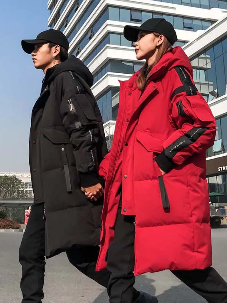 2022 Young Teenagers Duck Down Coat Couples Winter Jacket Teens Big Boys Girls Winter Outerwear Clothing Parkas Plus Sized XXXL