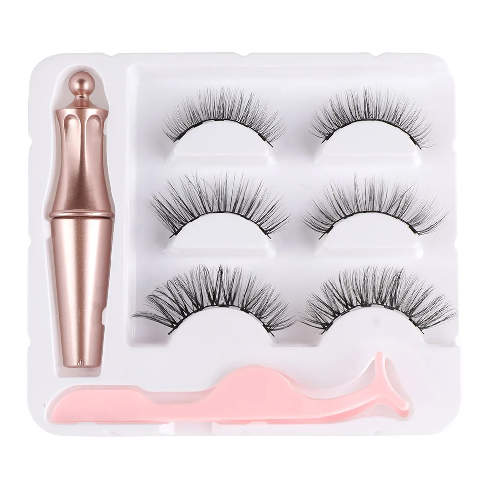 Set 11 Glam Водонепроницаемый 5 накладные ресницы на магнитном креплении Магнитный жидкий подводка для глаз и магнитный ненастоящий ресницы и набор пинцетов долговечный наращивание ресниц макияж - Цвет: Set 11 Glam