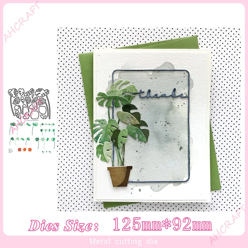 Monstera 3D горшечные растения металлические режущие штампы для diy скрапбукинга