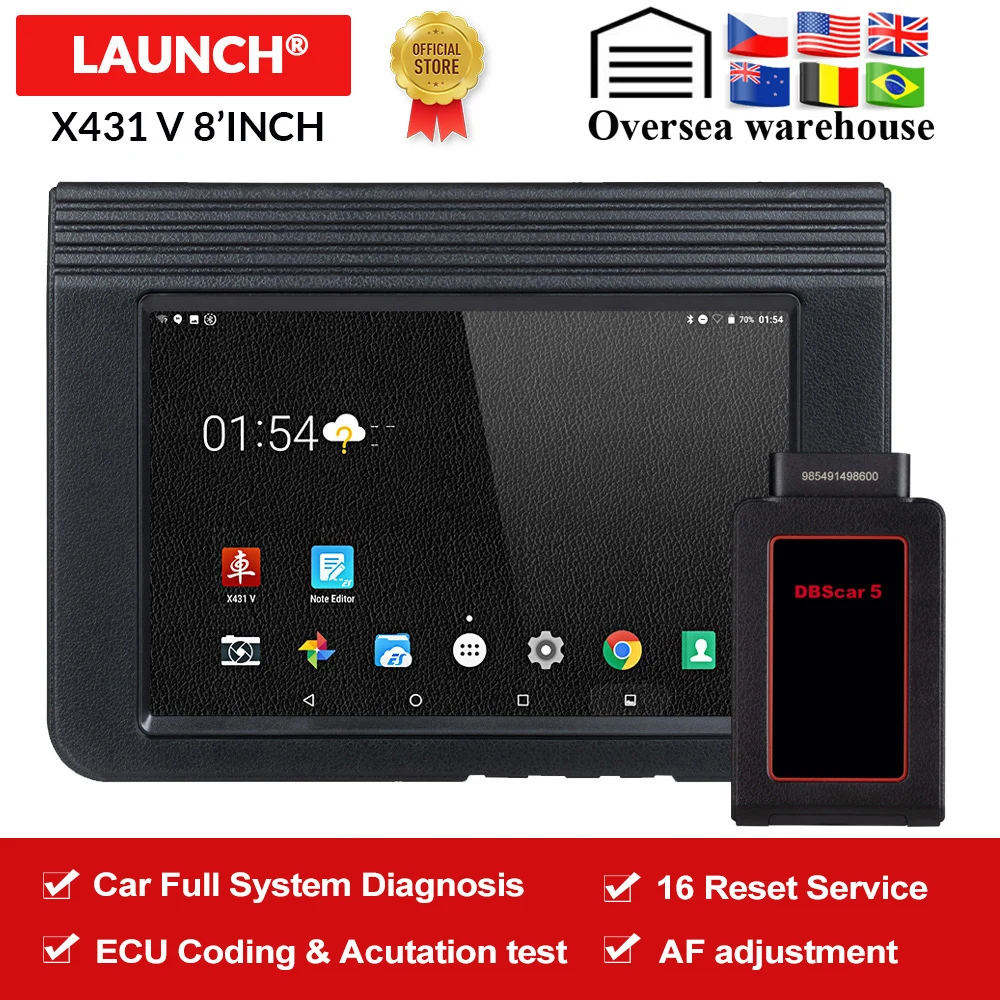 Launch X431 V 8 дюймов Автомобильная полная система OBD2 сканер Диагностический авто инструмент OBDII код ридер Поддержка Bluetooth/Wifi многоязычный