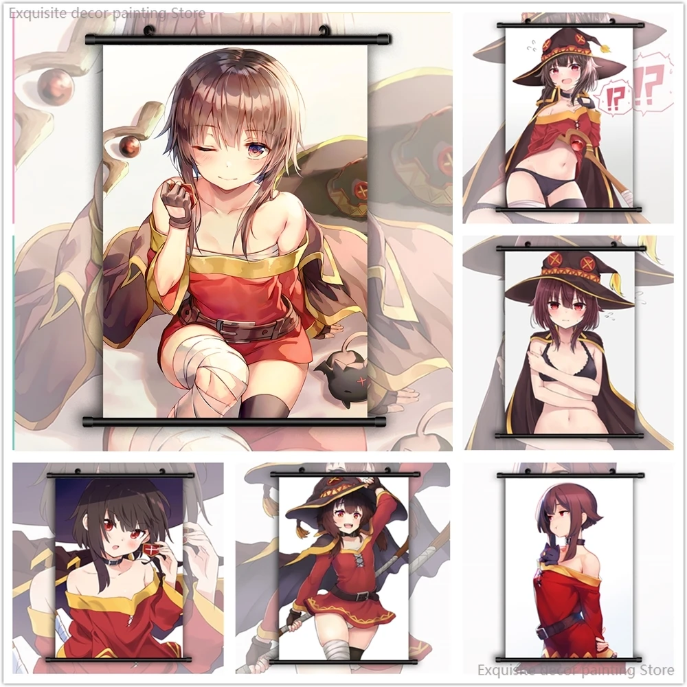 Аниме плакаты KonoSuba Megumin настенный художественный принт Картина на холсте