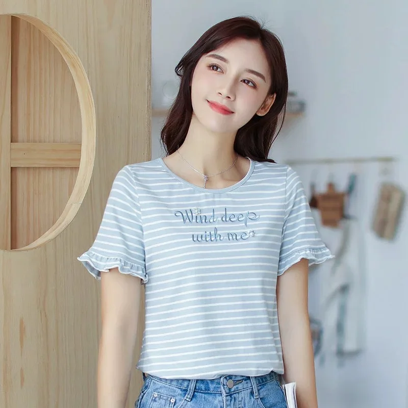 

Women Shirt Fashion T-ShirtT Shirt blue Tees short sleeve