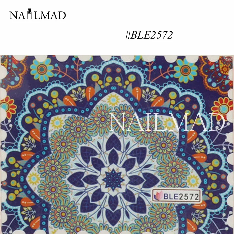 1 лист водных переводных наклеек для дизайна ногтей с рисунком мандалы Пейсли