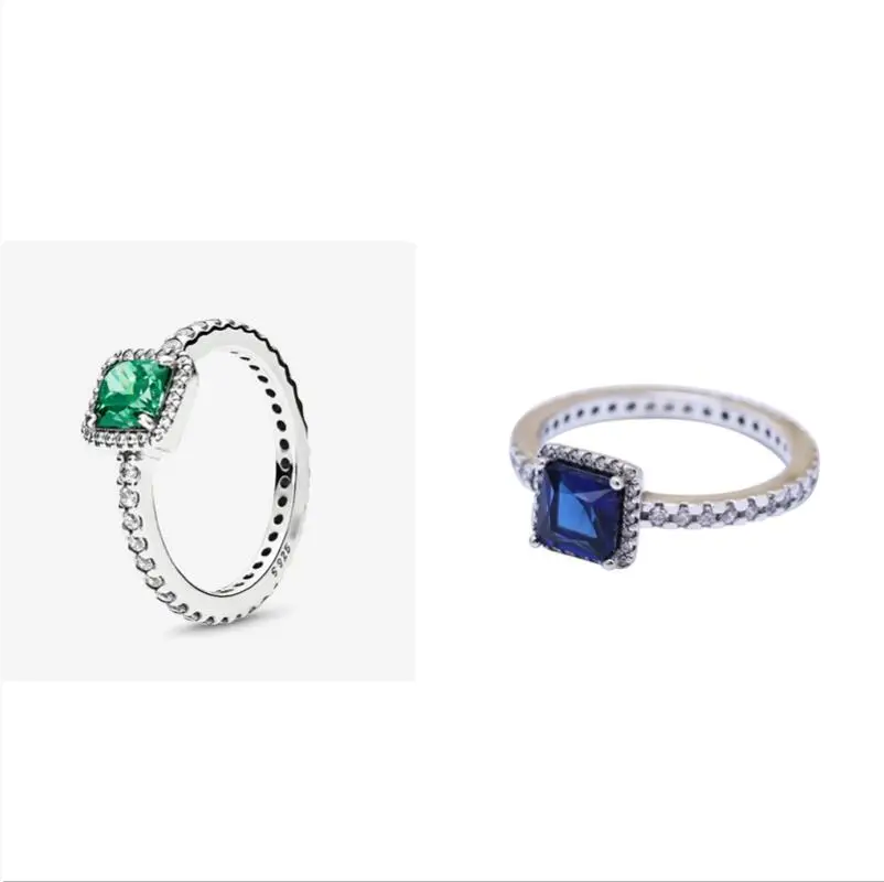 Женское кольцо из серебра 925 пробы с синей неподвластной элегантностью