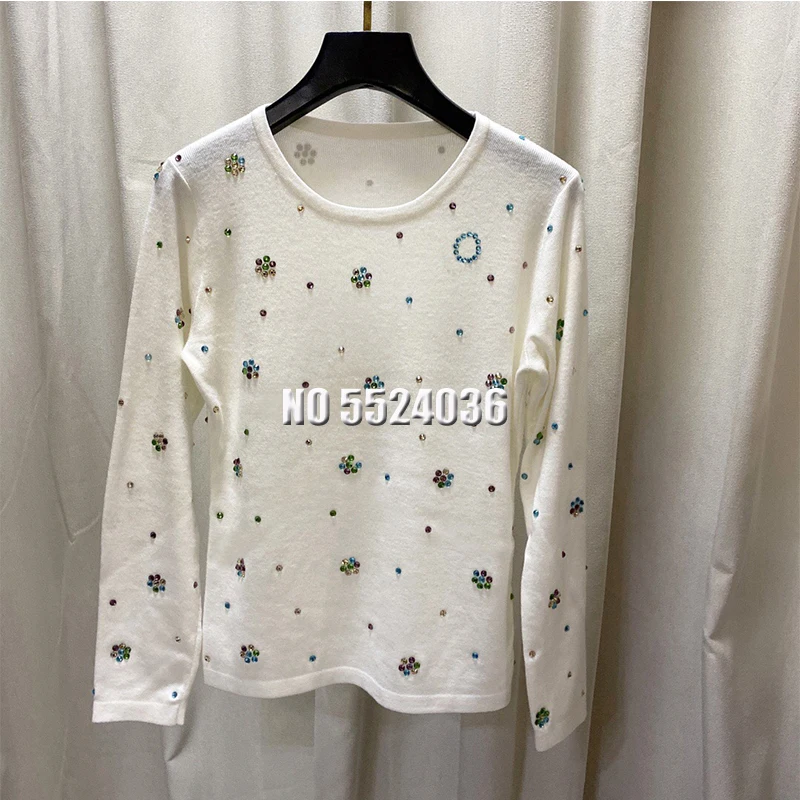 

Fashion Colorful Diamond Pullover Women's Knitting O-neck Long Sleeve Loose Casual Runway Design Autumn Sweater