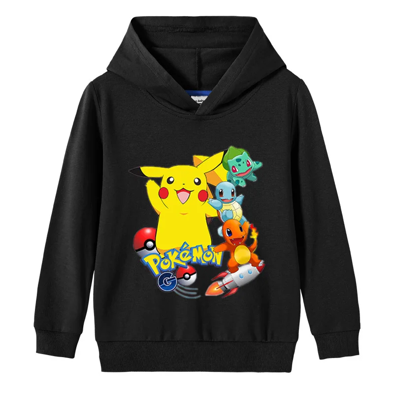 Толстовки Takara Tomy Pikachu для мальчиков Детские Рождественские топы Покемон девочек