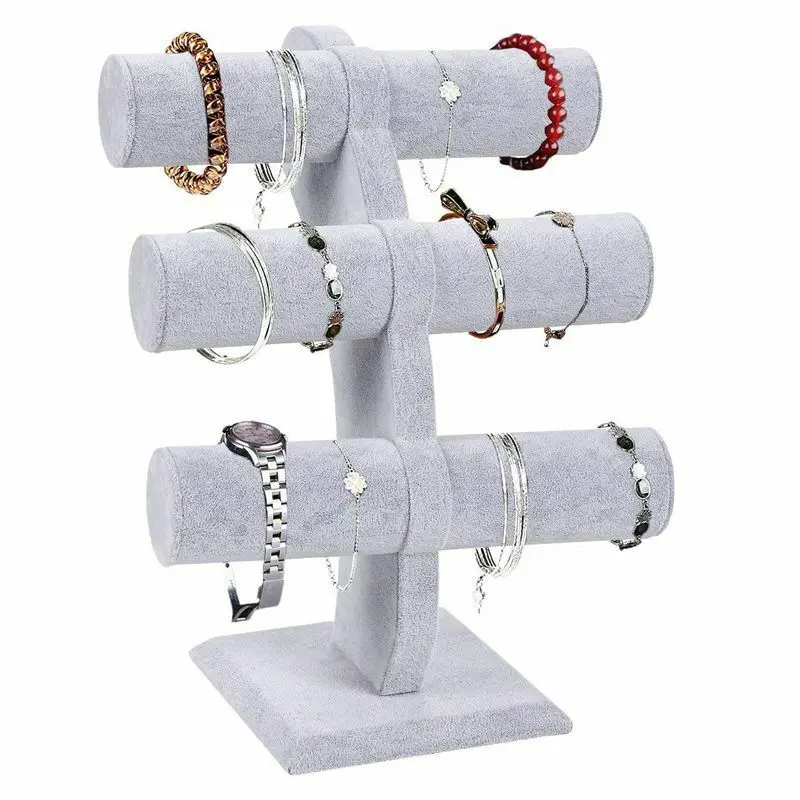 

Gray Jewelry Necklace Bracelet Watch Display Stand Stand Storage Box