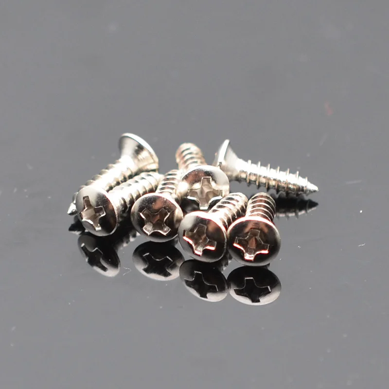 400 шт. пластина для крепления электрогитары размер винта 3x12 мм цвет черный/хром с