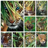momoart 5d diamond embroidery tiger diamond painting full drill square animal picture of rhinestones mosaic home decor