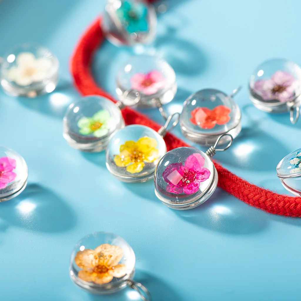 15 мм 16 #5 шт железная проволока натуральный сушеный цветок со стеклянной бусинкой