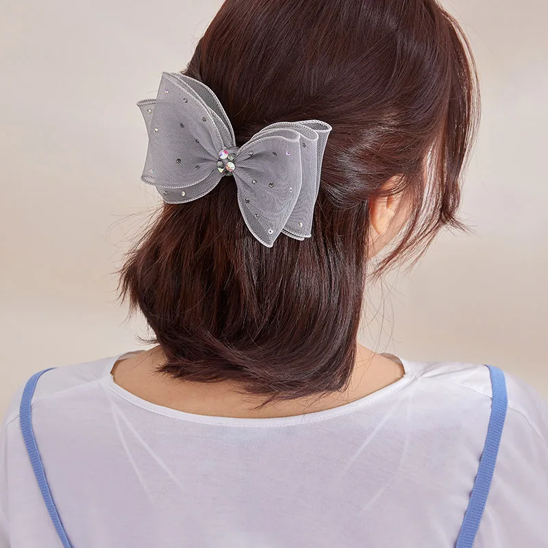 

CHIMERA Bow Barrette Big Large Lace Bowknot Hair Clips Pins Trendy Rhinestone Korean Hair Accessories for Girls Women Jewelry