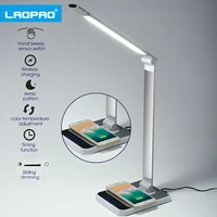 laopao led desk lamp 72 bulb 3 color hand sweep wireless charging 360 degree rotation touch eye protect with timer table lamp