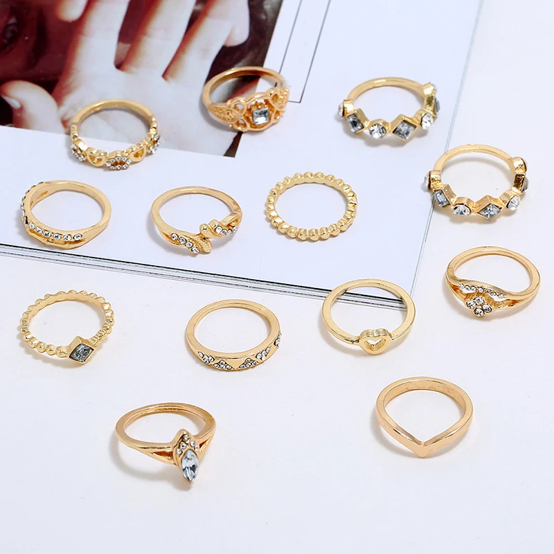 13 шт./компл. для женщин модные ювелирные изделия в форме сердца с геометрическим