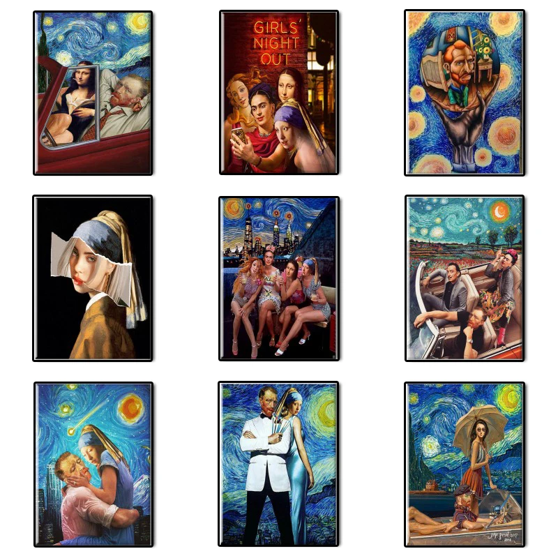 

Funny and Funny Art Abstract Van Gogh Wall Art Canvas Painting Poster Prints Decorating Home Room Walls Aesthetic Room Decor