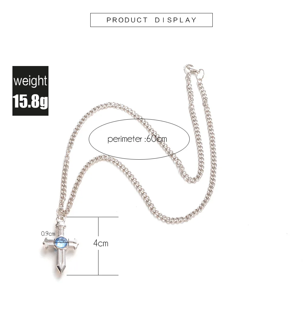 Аниме Сказочный хвост серый Fullbuster ювелирные изделия крест ожерелье подвеска