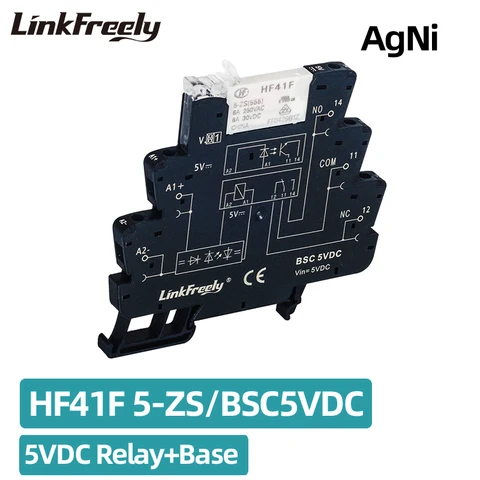 Миниатюрный светодиодный индикатор, тонкий интерфейсный релейный модуль Din 6A 250VAC, электромагнитные контактные катушки, реле управления напряжением TRS 24VDC 1CO