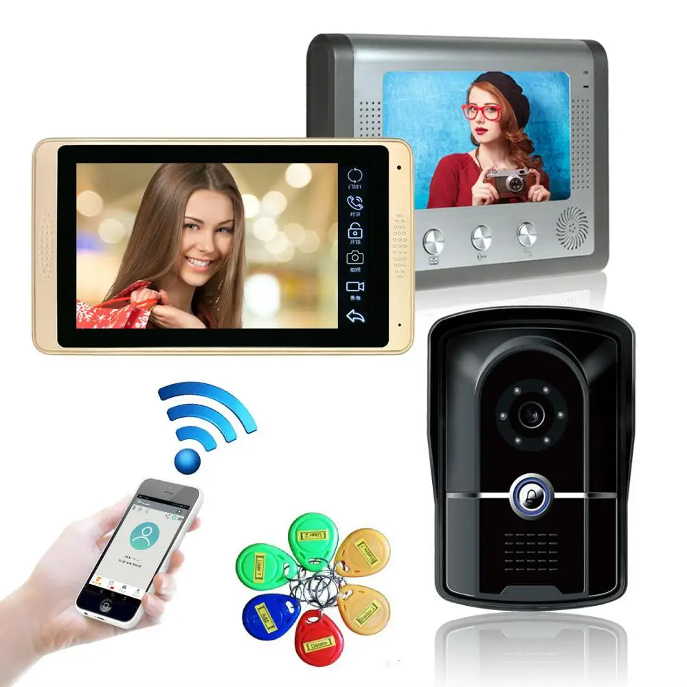 7 дюймовый проводной Wi Fi видеозвонок с монитором IP видео домофон система