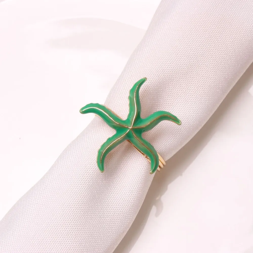 

Metal starfish napkin ring table top decoration used for festive western food, family gathering, reception, hotel accessories