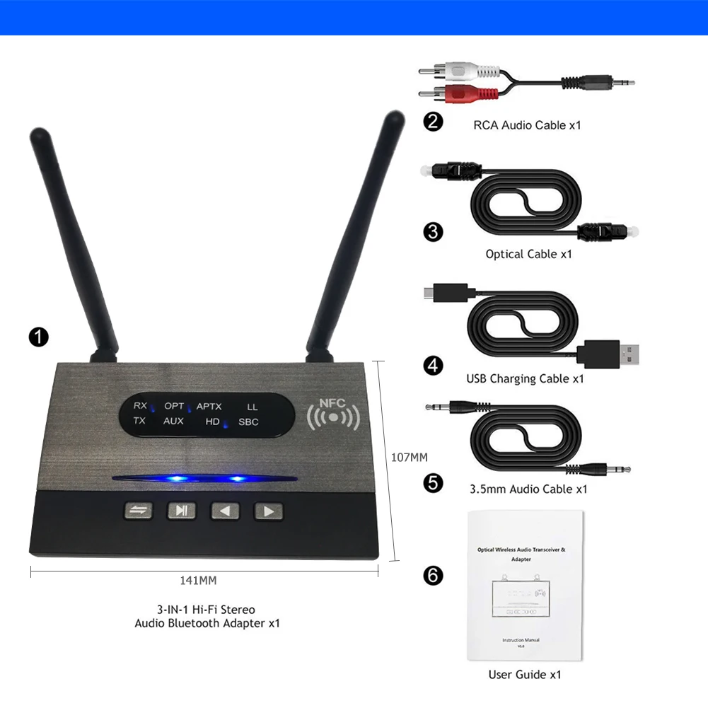 USB зарядка Bluetooth 5 0 передатчик приемник HD беспроводной аудио адаптер