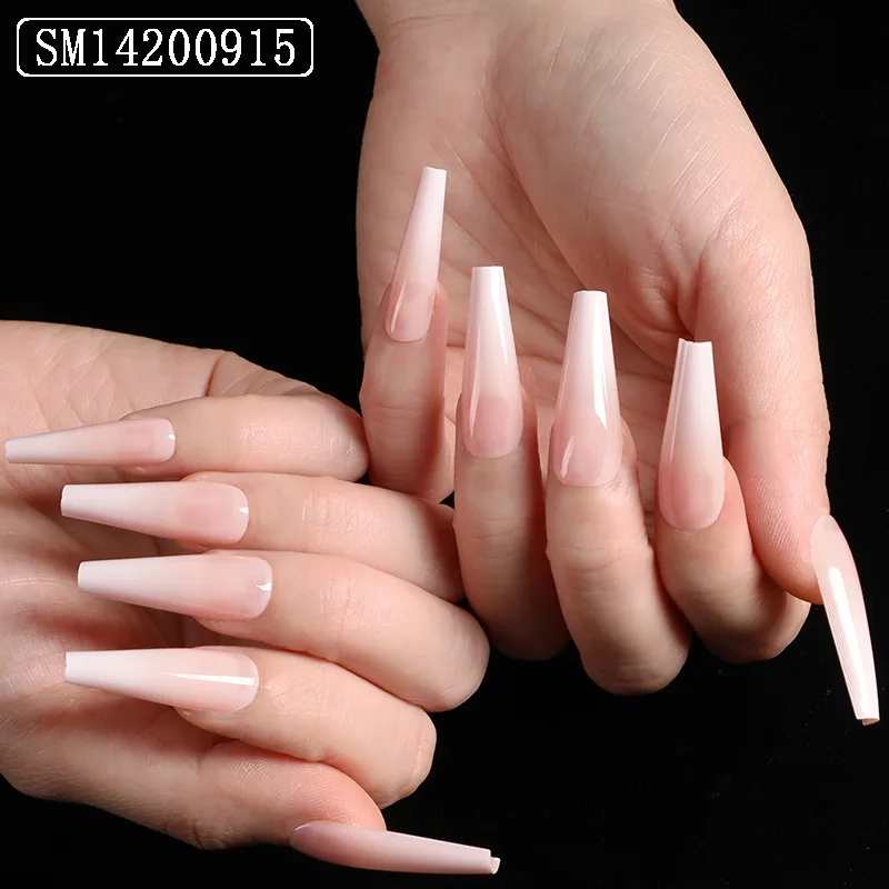 

24pcs French Gradient Ballerina Matte /UV False Nail Detachable tips Nail Extension Manicure Press On Fake Fake Nails Beauty