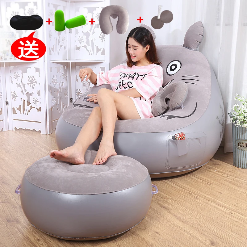 Луи Мода мешок фасоли диваны Тоторо ленивая кровать Одиночная надувная милая