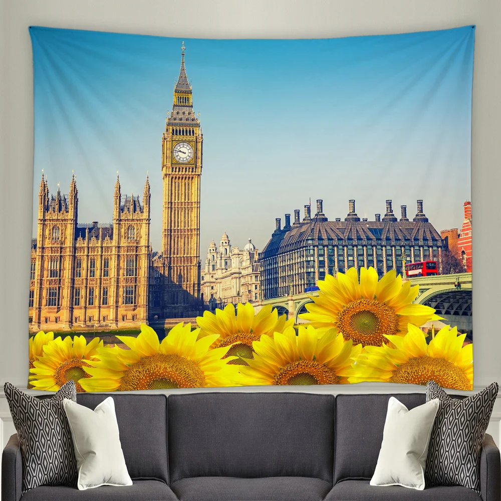 Подсолнухи настенные декоративные гобелены красочные занавески в стиле кантри