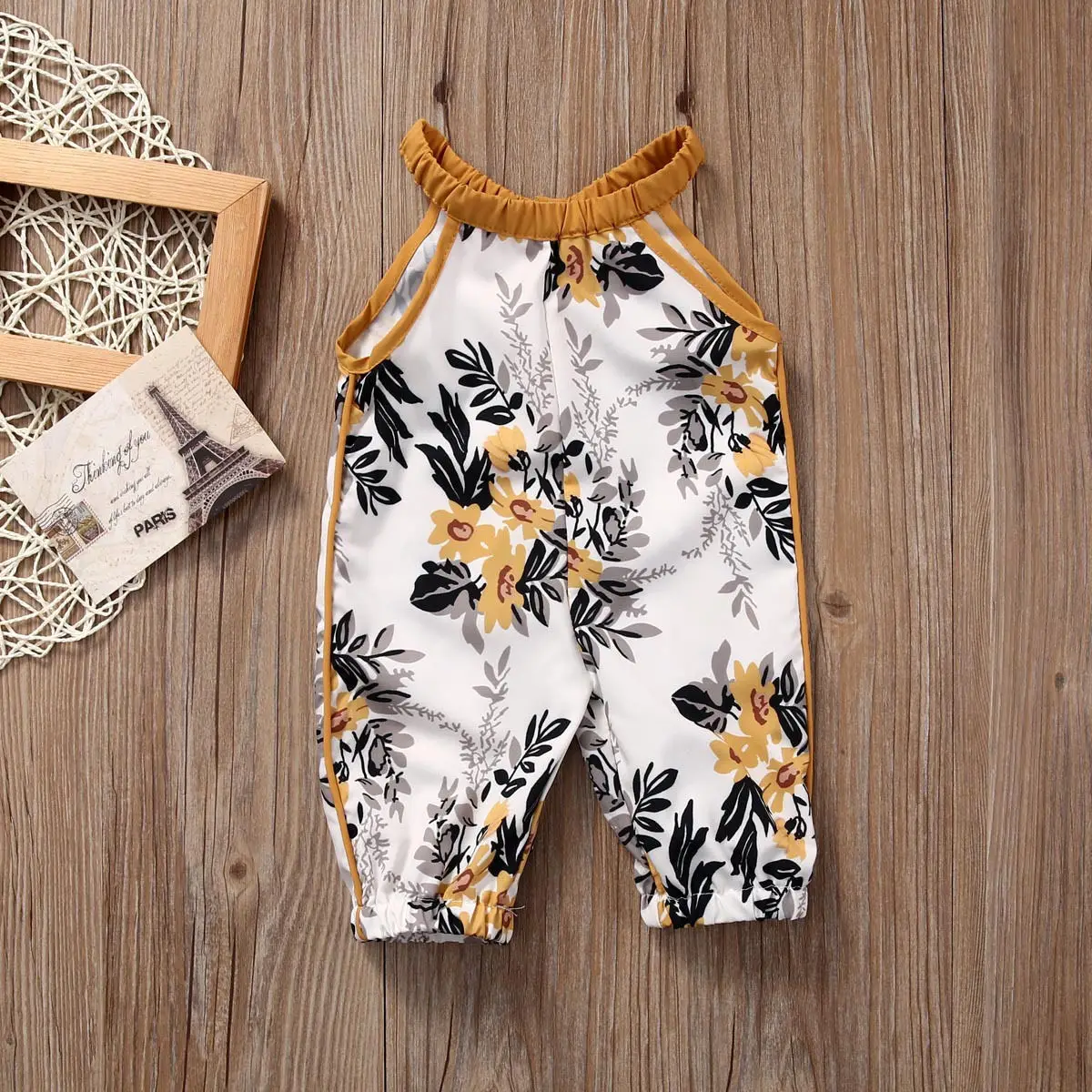 

Infant Cotton O-neck Jumpsuit Floral Clothes Outfit Set Newborn Toddler Kid Baby Girl Sleeveless Romper