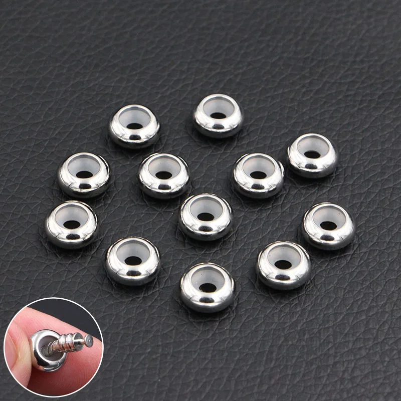 2pcs/lot Stainless Steel Safety Beads Silicone Clips Locks Stopper Charms DIY Beads Fit Pandora Charms Bracelets Fashion Jewelry
