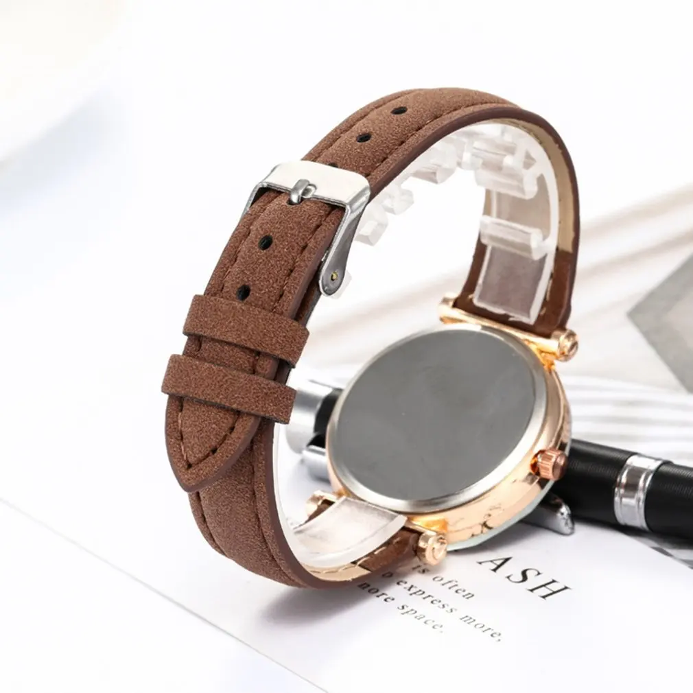 Модные женские часы кожаные повседневные Роскошные Аналоговые кварцевые с