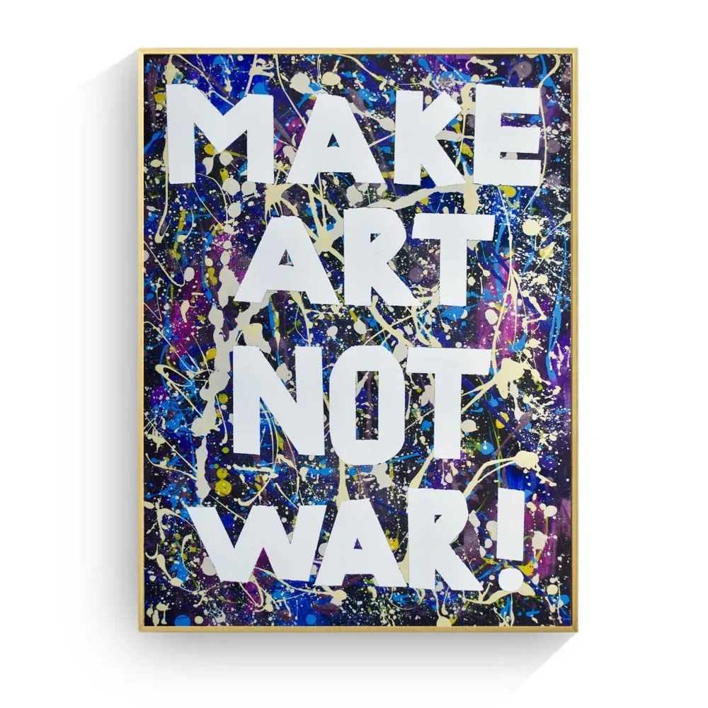 

Make Art Not War Pop Art Vintage Poster Prints Oil Painting On Canvas Wall Art Murals Pictures For Living Room Decoration