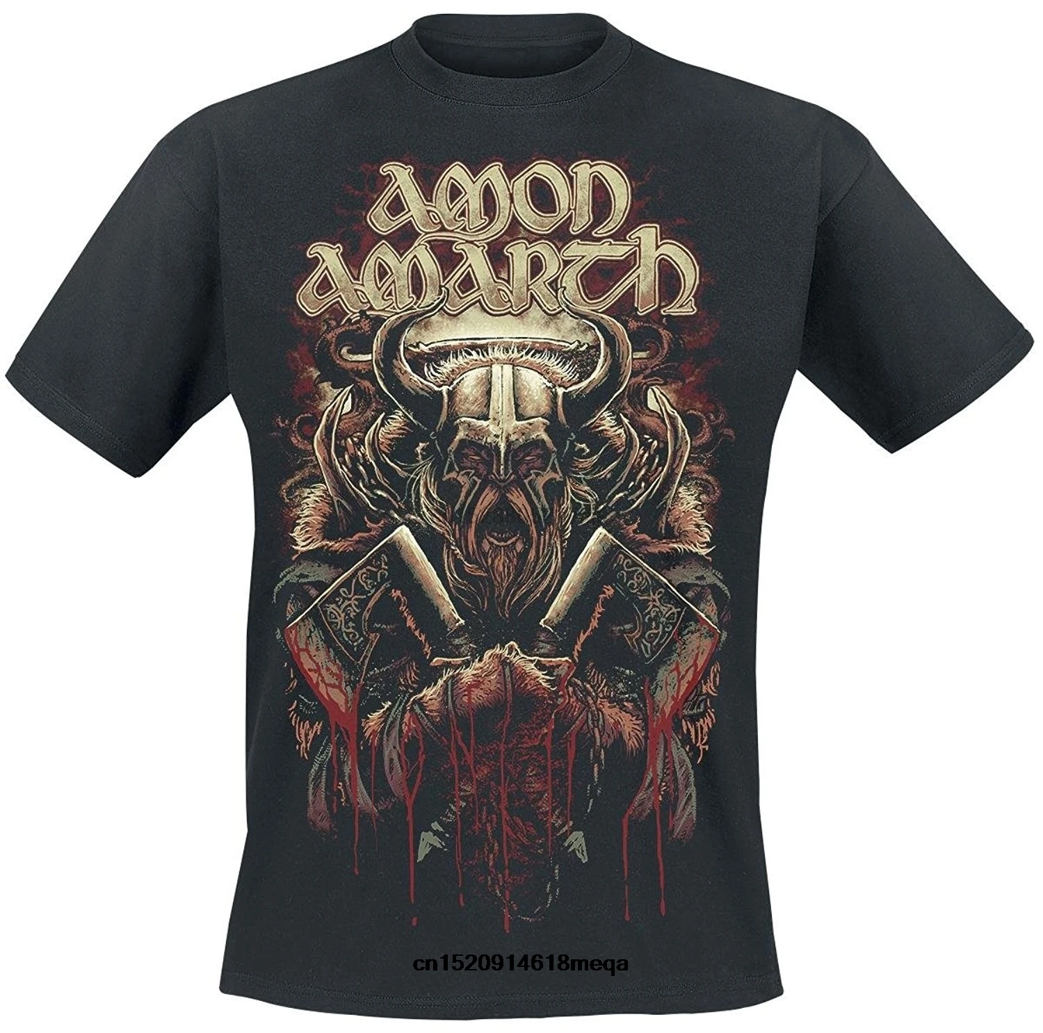 

t shirt Men Cotton T Shirt Summer Amon Amarth Viking T-Shirt black Fashion