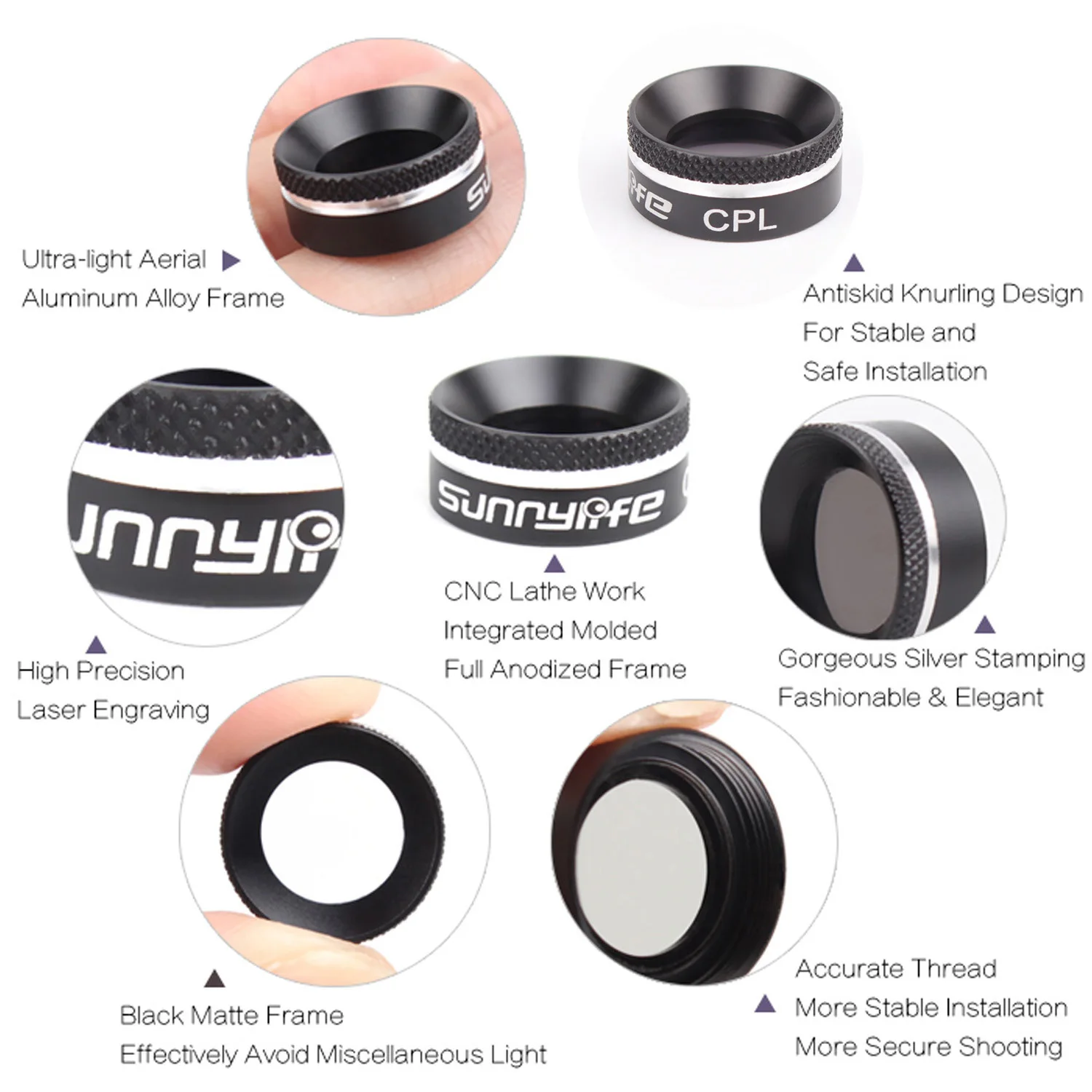 SUNNYLIFE Camera Gimbal Lens Filter MCUV CPL ND4 ND8 ND16 ND32 Sunhood Protector for DJI Mavic Air Drone Accessories|set|set droneset camera |