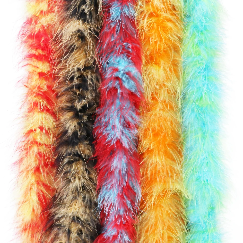 

2M 20G Beautiful Colorful Turkey Feather Boa Hanging Ribbon Party Home Scene DIY Wedding Decoration Ornament Supplie Plumes