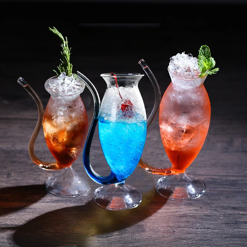 

Creative wine with clear glass vampire red juice wake-up