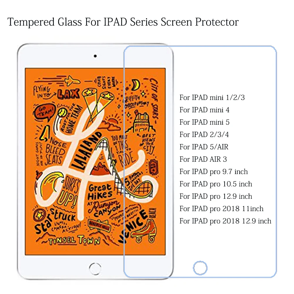Закаленное стекло для Apple iPad Air Mini 1 2 3 4 5 Pro 9 7 10 11 дюймов 2017 2018 2019 Air3 Mini5 Защитная