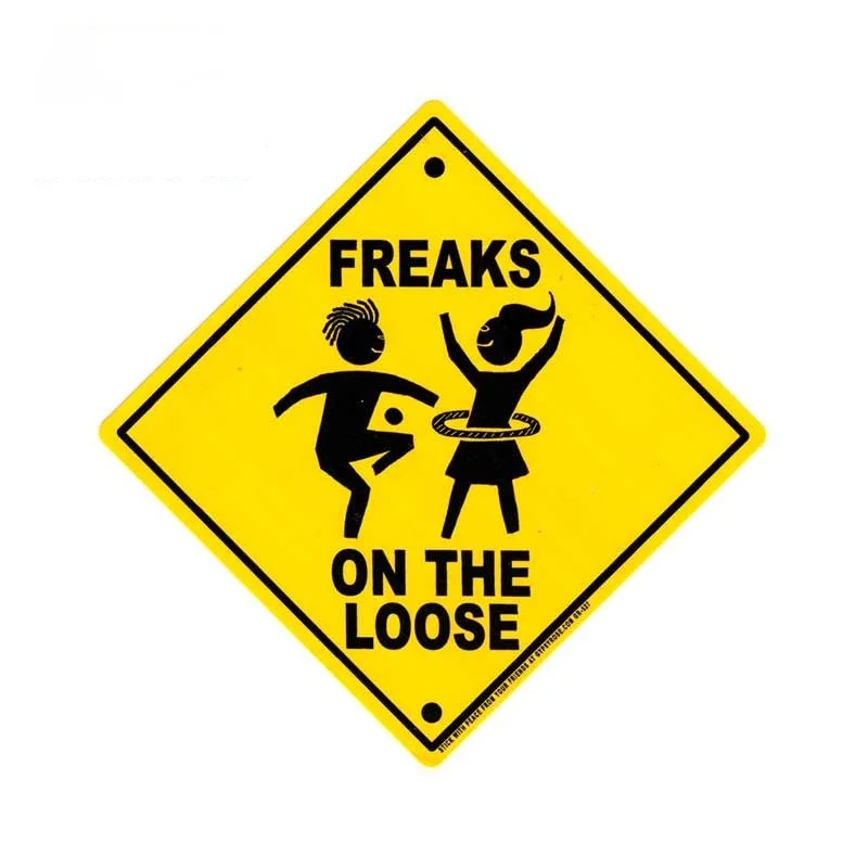 

Hot Sell Car Stickers Freaks on The Loose Decal Hippie Car Bumper Sticker Vinyl Cartoon Waterproof Graphics 13cm X 13cm