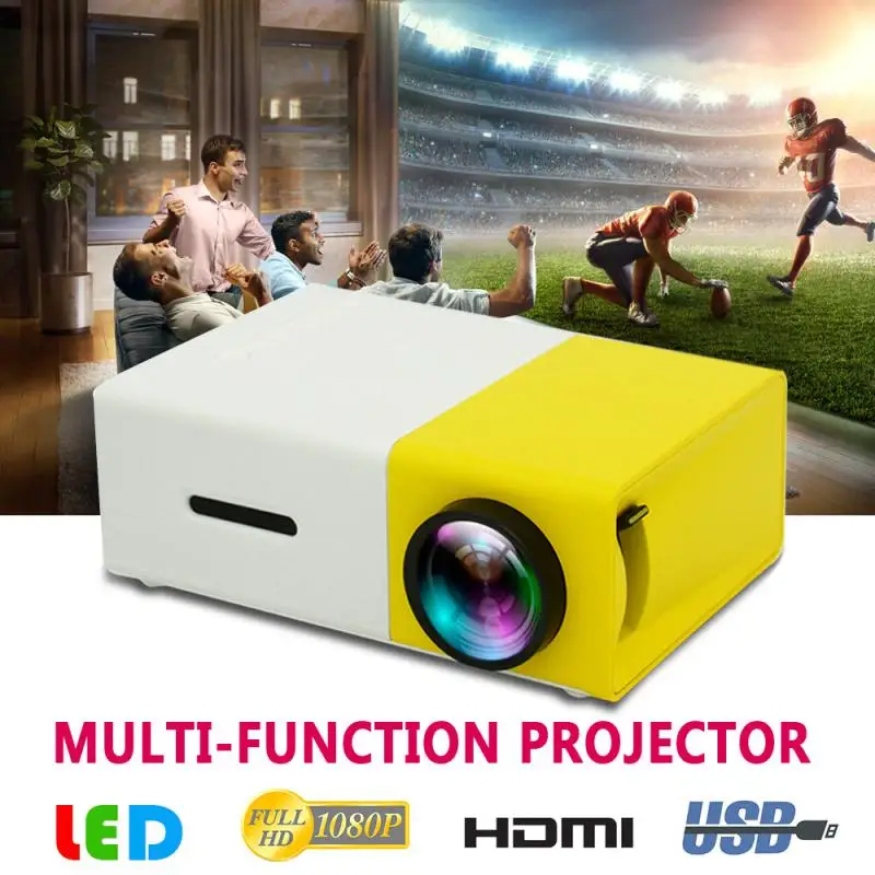 

YG300 Pro LED Mini Projector 480x272 Pixels Supports 1080P -compatible USB Audio Portable Home Media Video Player