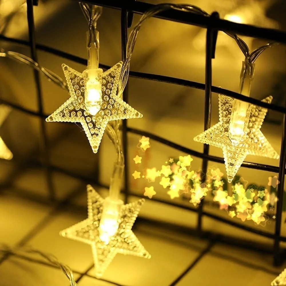 

20 LED Battery Box Garden Christmas Party Five-pointed Star String Lights