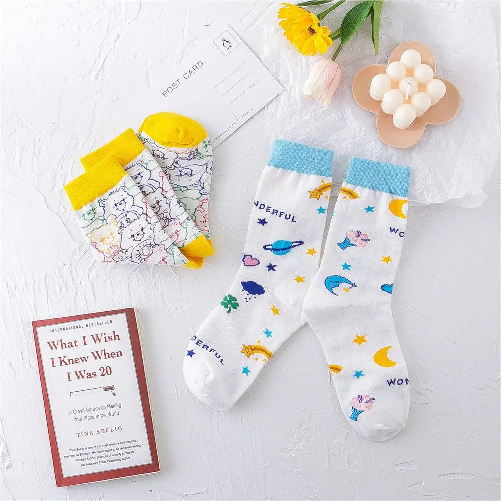 

Fashion Christmas Bear Sailor Cute Cartoon Stockings Streetwear Female Sox Cotton Socks