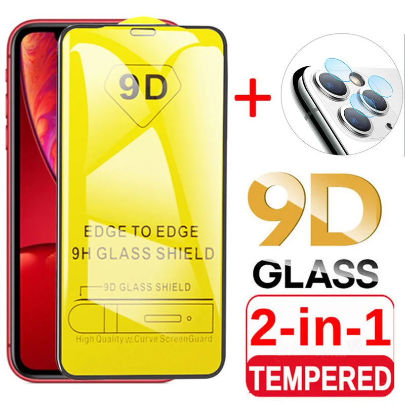 2 в 1 защитное закаленное стекло для объектива камеры iphone 11 pro max|Защитные стёкла и
