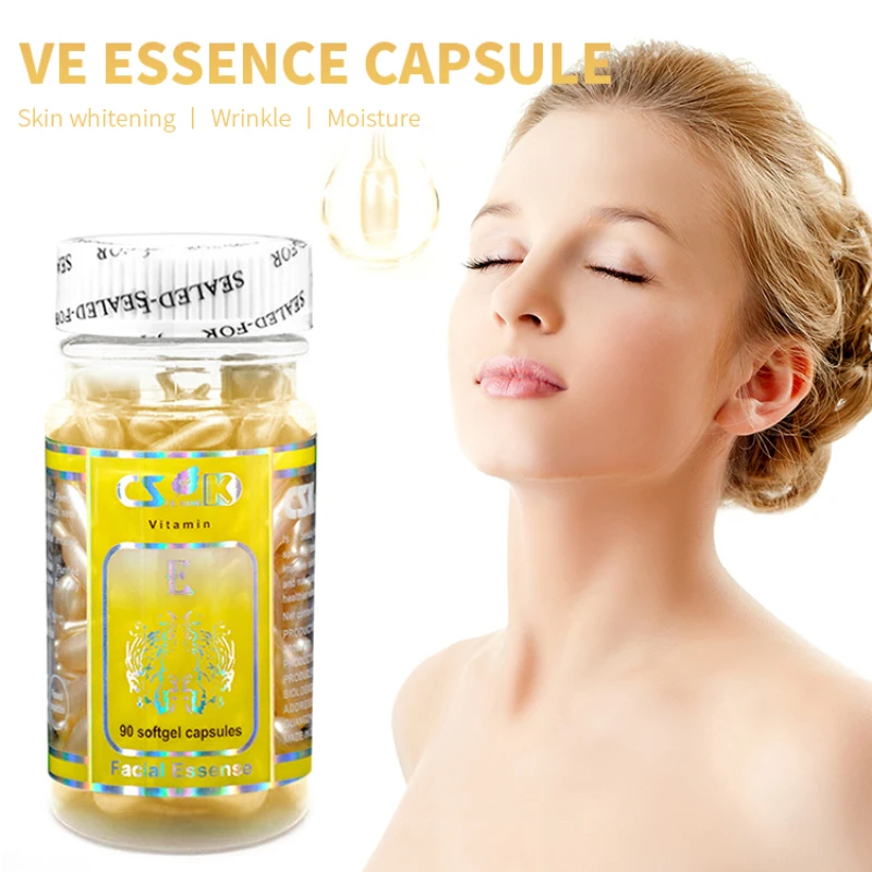 90pcs/box Vitamin E Capsules Spot Acne Removing Moisturizing Nutrition Whitening Freckle Capsule Serum Face Cream | Красота и