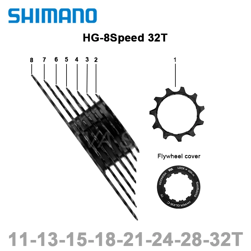 Shimano 8 Speed Cassette CS-HG31-8 32T 34T Mountain Bike Flywheel 8V K7 MTB Freewheel for M310 | Спорт и развлечения