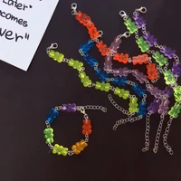 cute gummy bear bracelets for women teens girls lovely colorful resin animal bear charm bracelet fashion jewelry gfits