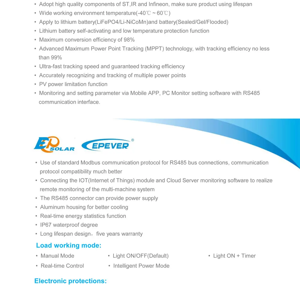 30 20 10 MPPT Контроллер заряда 12 В/24 В ip68 водостойкий Регулятор Tracer BP литиевая батарея tracer 2610BP 5210BP 7810BP