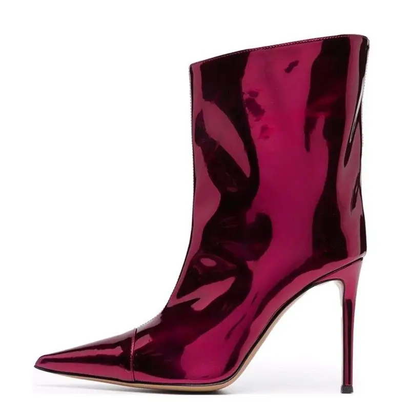 Fashion Nightclub Short Boots Women's European And American New Pointed Toe Super High Phantom Color Catwalk Golden Nude Boots